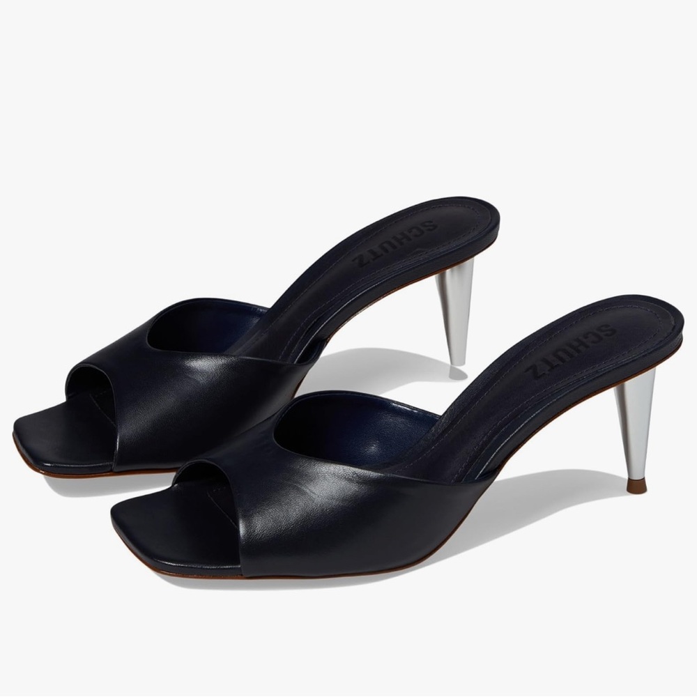 SCHUTZ Dethalia Leather Pin Heel Women's Sandals Sailfish 8.5 Brand New In Box!